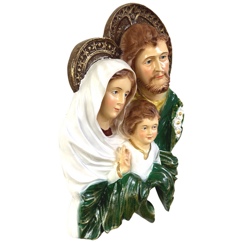 Holy Family Hang Religious Statue Figurine - Philippine Handicrafts - 14 inches x 9 inches