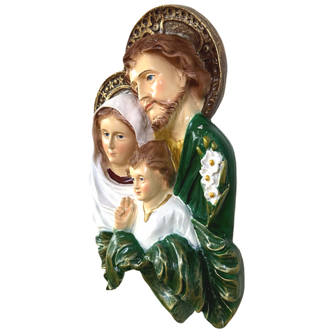 Holy Family Hang Religious Statue Figurine - Philippine Handicrafts - 14 inches x 9 inches