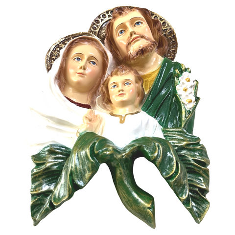 Holy Family Hang Religious Statue Figurine - Philippine Handicrafts - 14 inches x 9 inches