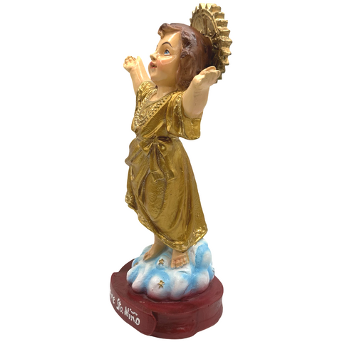 Welcome Sto. Niño Religious Statue Figurine - Philippine Handicrafts - GOLD - 12 inches x 7.5 inches