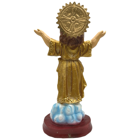 Welcome Sto. Niño Religious Statue Figurine - Philippine Handicrafts - GOLD - 12 inches x 7.5 inches