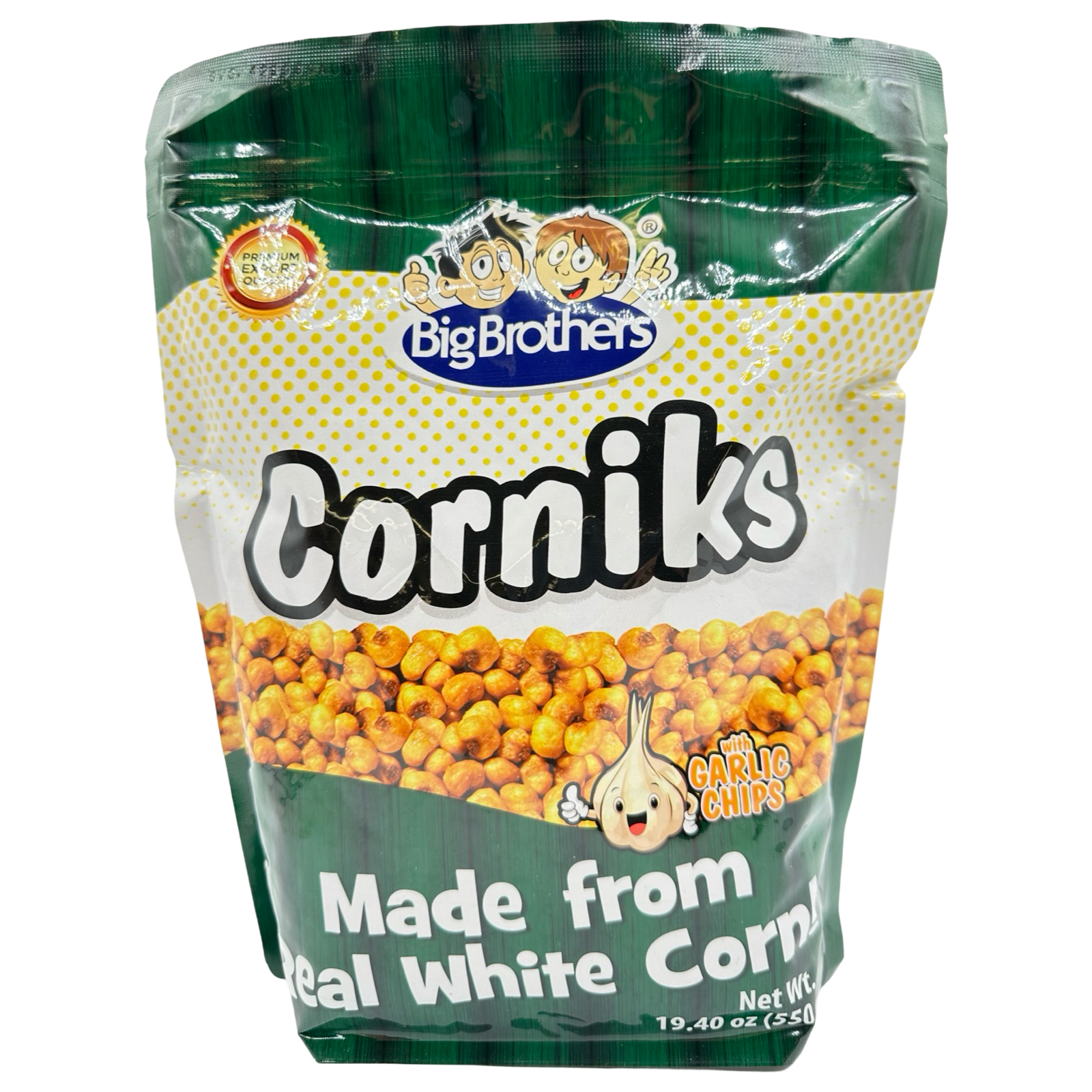 Big Brothers - Corniks - Made from Real White Corn - with Garlic Chips - 550 G