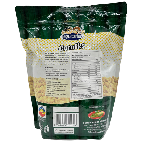 Big Brothers - Corniks - Made from Real White Corn - with Garlic Chips - 550 G