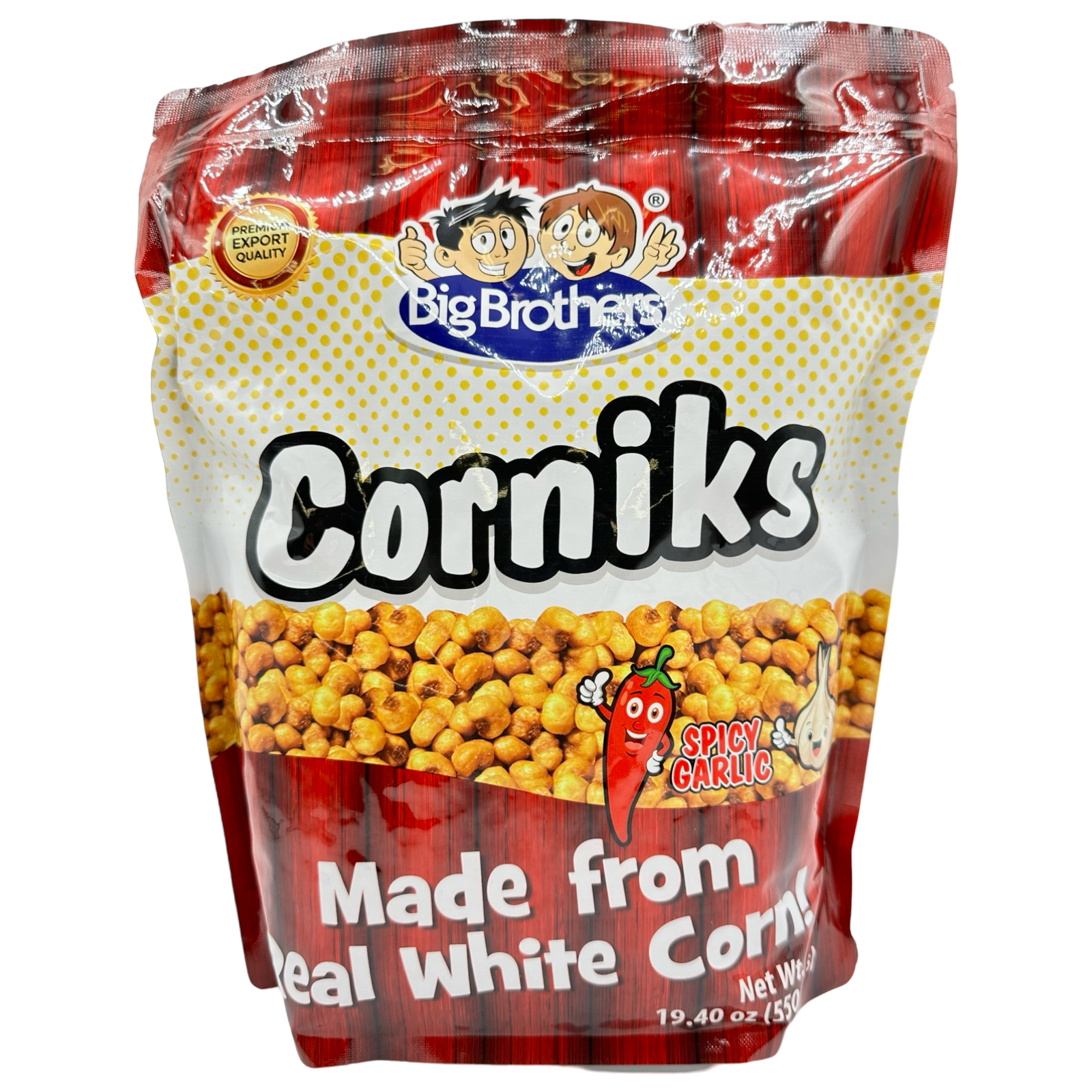 Big Brothers - Corniks - Made from Real White Corn - Spicy Garlic - 550 G