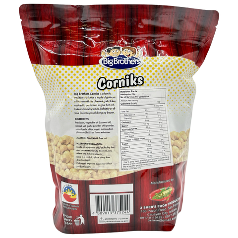 Big Brothers - Corniks - Made from Real White Corn - Spicy Garlic - 550 G