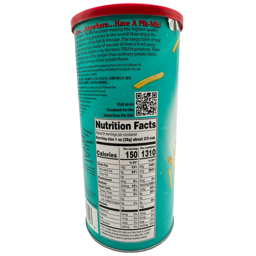Pik-Nik Shoestring Potatoes Salt N' Vinegar (BIG) - 9 OZ