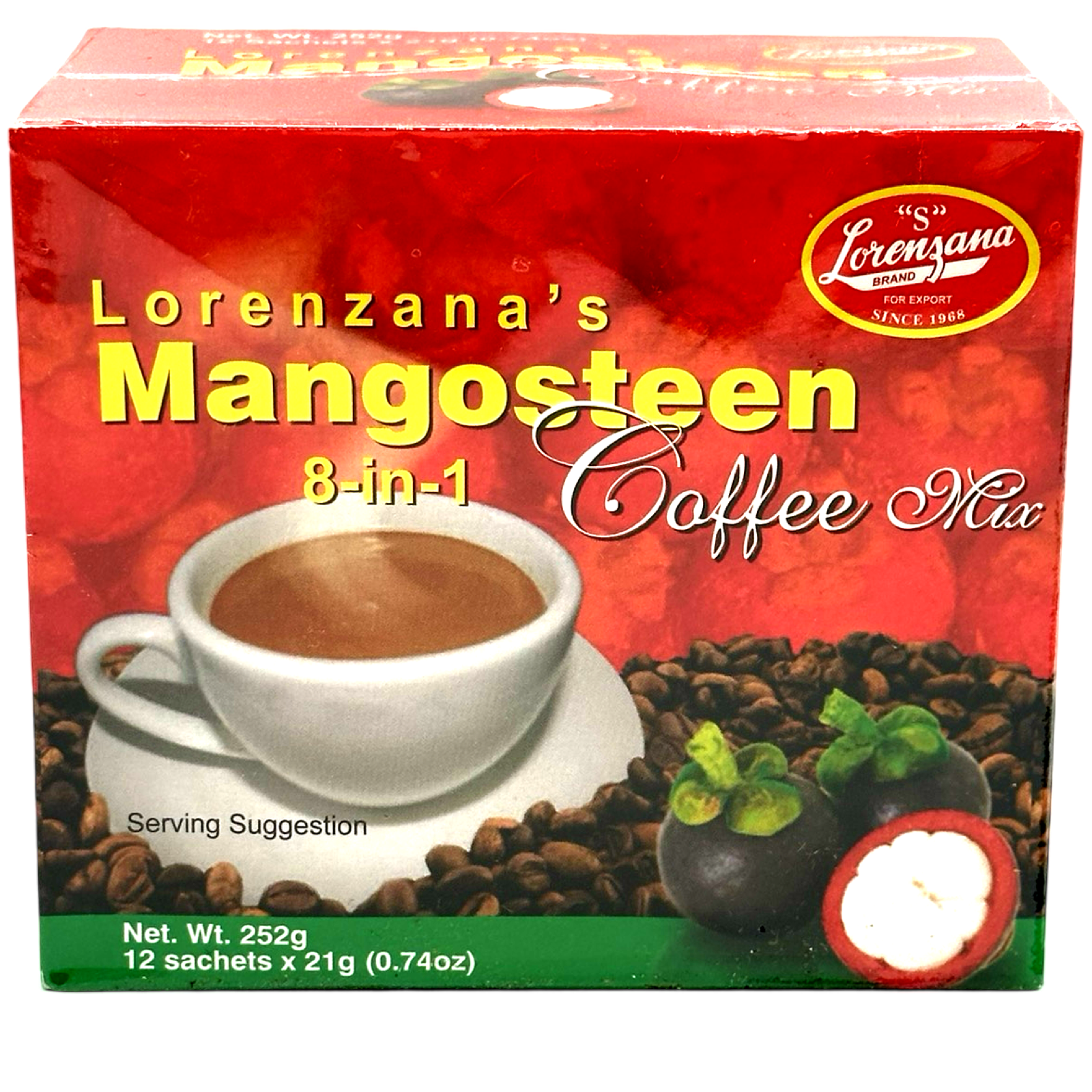 Lorenzana - Mangosteen 8 in 1 Coffee - 12 Sachets x 21 G (210 G)