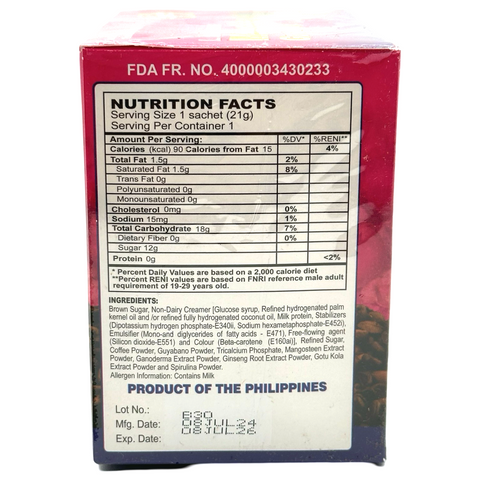 Lorenzana Mangosteen Guyabano Coffee Mix 12x21g