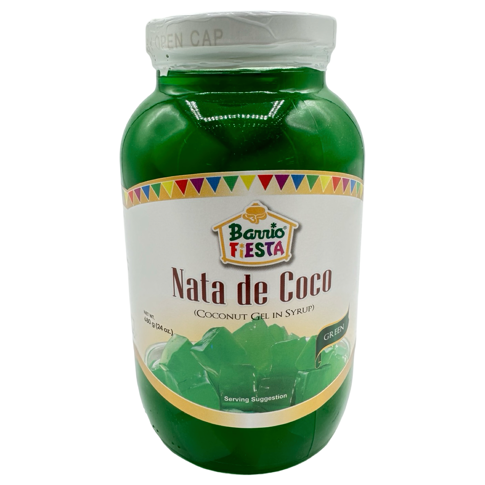 Barrio Fiesta - Nata De Coco - (Coconut Gel in Syrup) - Green - 24 OZ