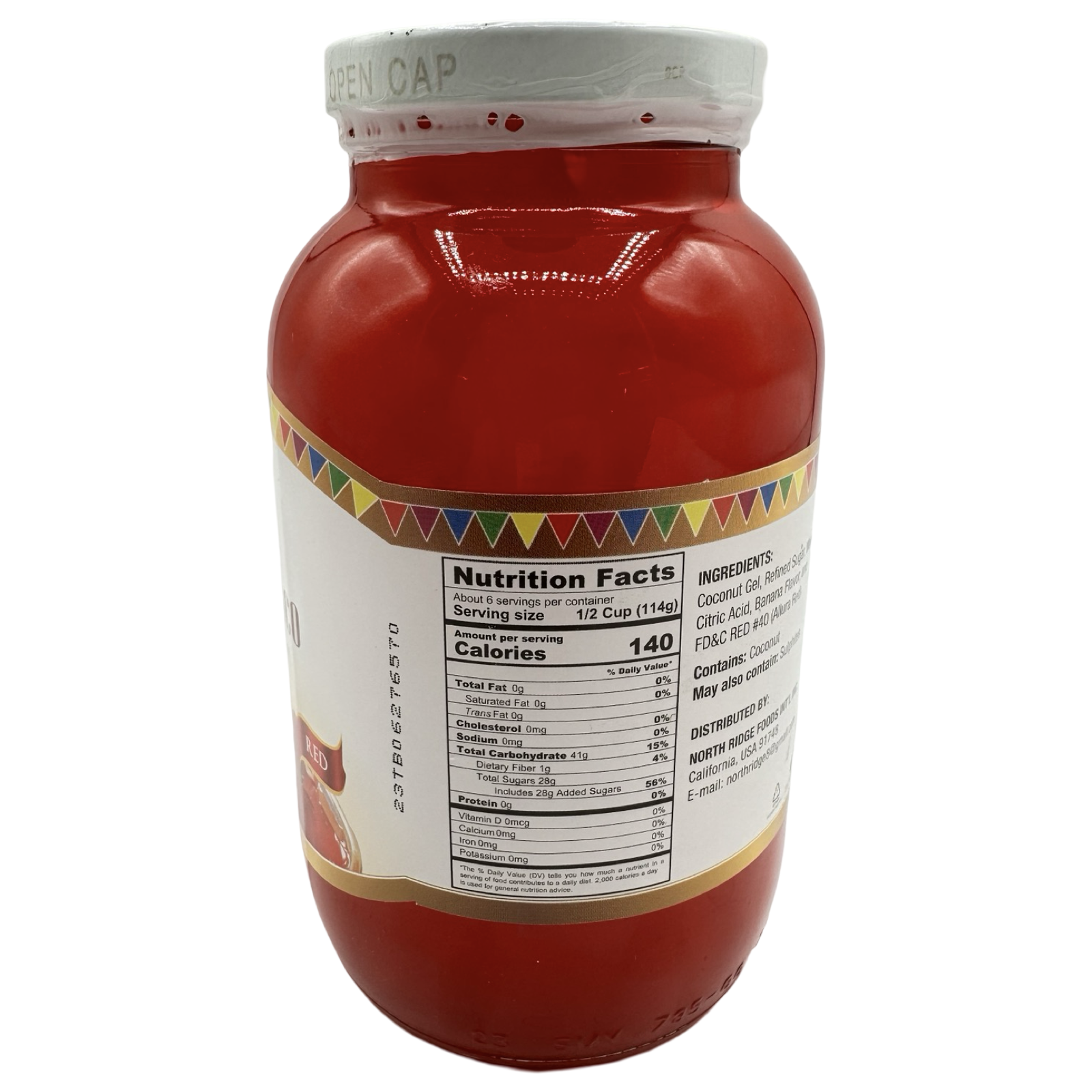 Barrio Fiesta - Nata De Coco - (Coconut Gel in Syrup) - Red - 24 OZ