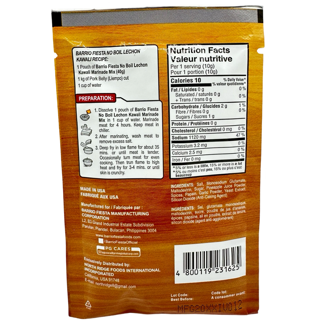 BARRIO FIESTA - No Boil Lechon Kawali (Crispy Pan-Fried Pork) Mix - 40 G