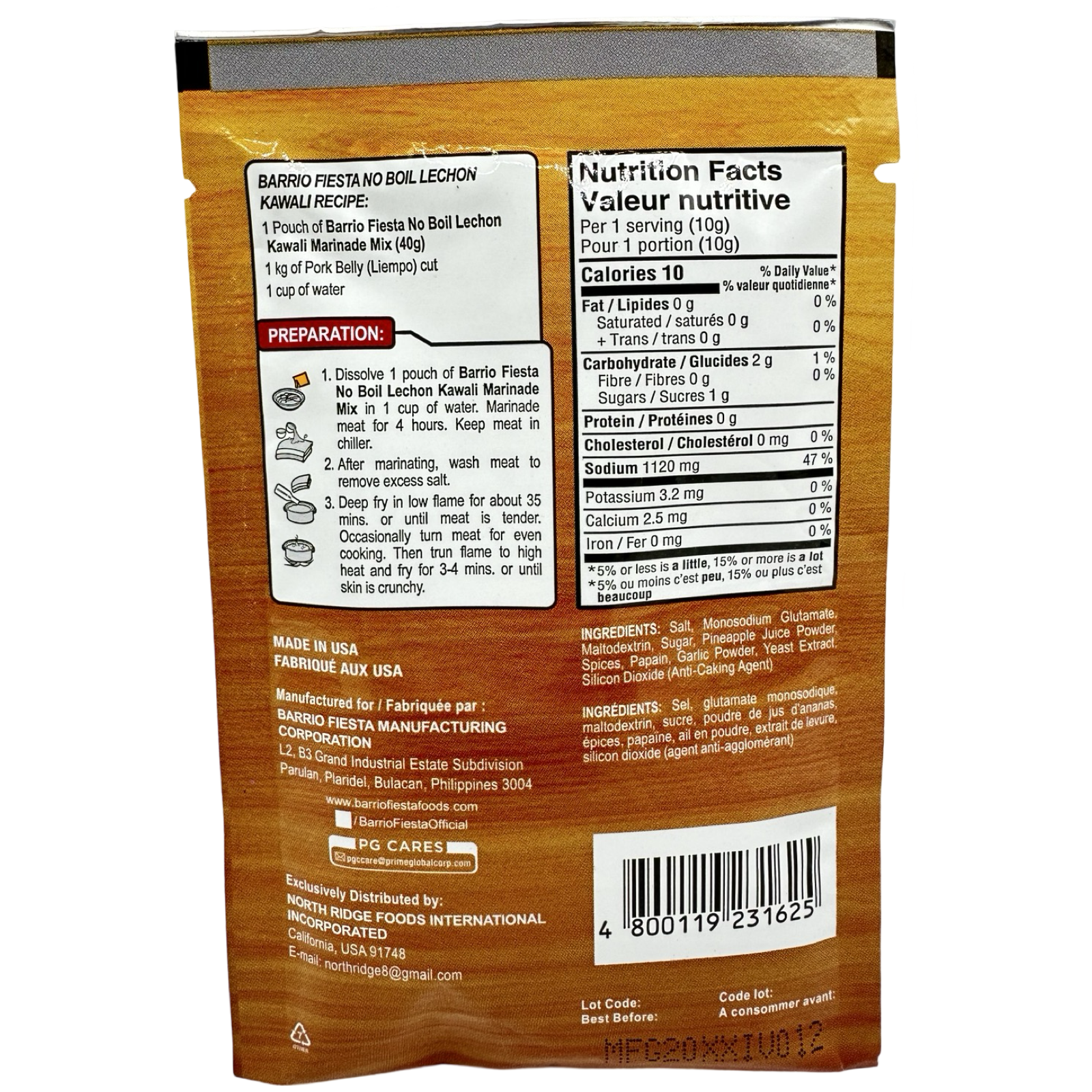 BARRIO FIESTA - No Boil Lechon Kawali (Crispy Pan-Fried Pork) Mix - 40 G