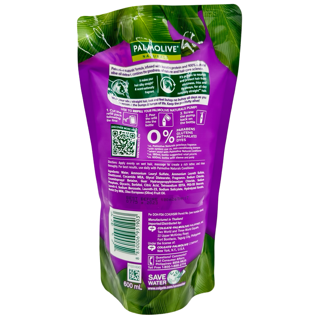 Palmolive Naturals - Shampoo (Silky Straight) Purple - REFILL PACK 600ml