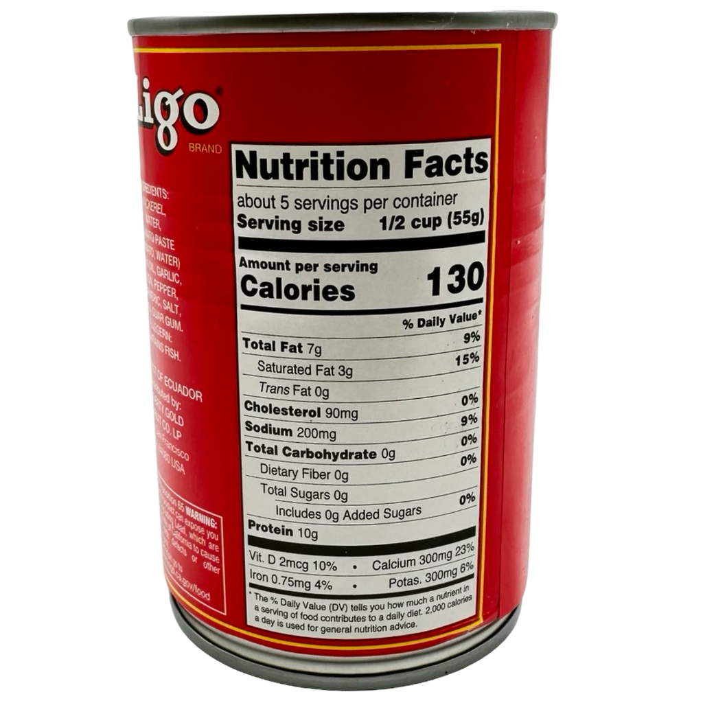 Ligo -  Mackerel in Water in Tomato Sauce - with CHILI 15 OZ (RED)