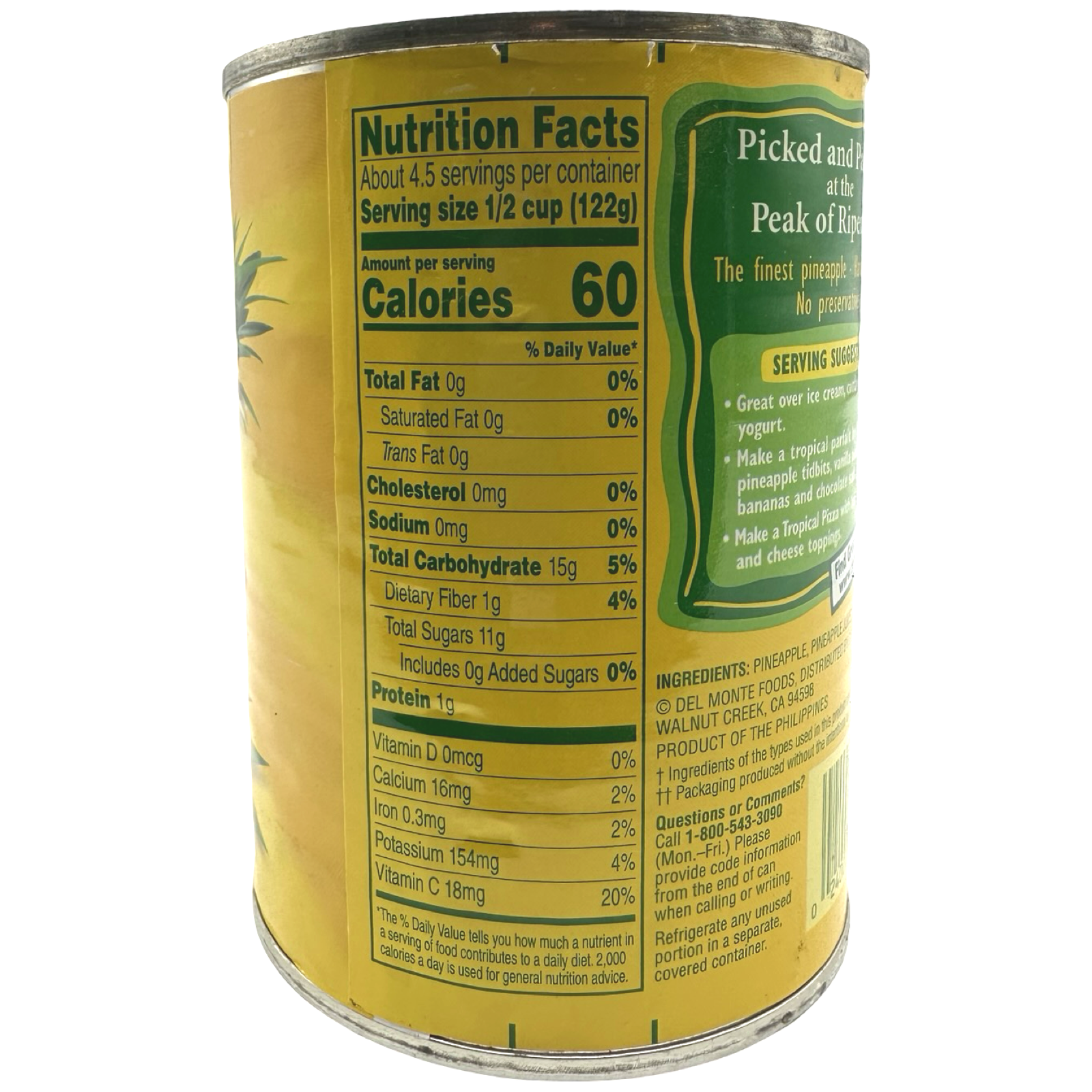 Del Monte - Pineapple Tidbits in 100% Pineapple Juice - 20 OZ