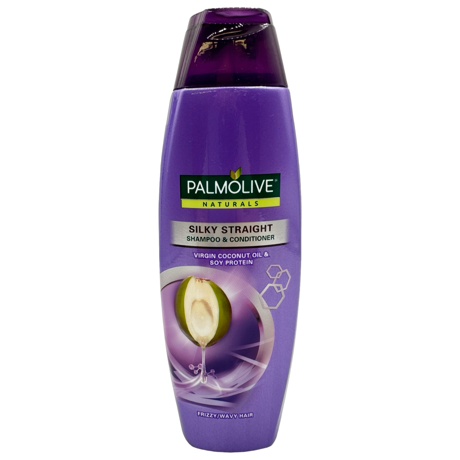 Palmolive Naturals - Shampoo and Conditioner - Silky Straight  - Virgin Coconut Oil and Soy Protein - 180 ML ( PURPLE )