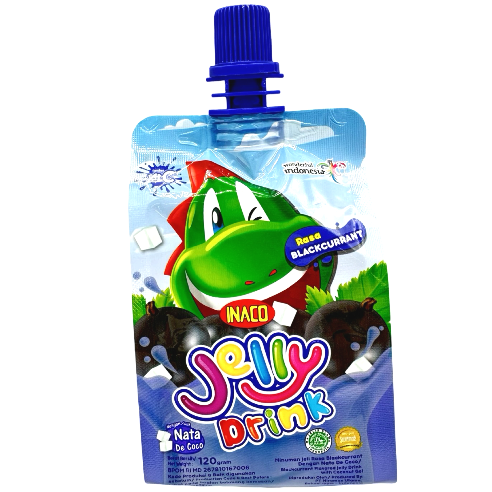 Inaco - Jelly Drink with Nata De Coco - Blackcurrant Flavor - 120 G