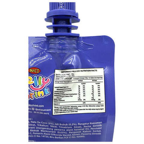 Inaco - Jelly Drink with Nata De Coco - Blackcurrant Flavor - 120 G