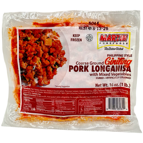 Martin Purefoods - Coarse Ground Giniling Pork Longanisa - 16 OZ