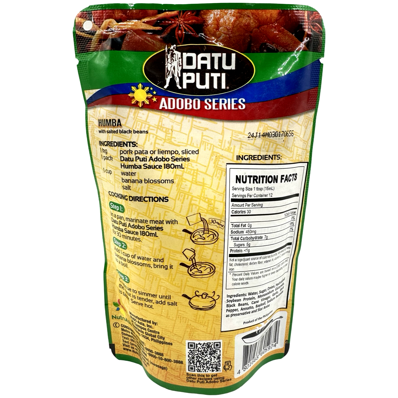 Datu Puti - Adobo Series - Humba - 180 ML