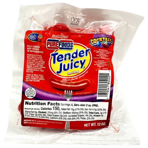 San Miguel Purefoods - Tender Juicy Hotdog - Cocktail  - 12 OZ