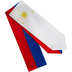 Philippine Flag Color Graduation Sash - 100% Satin Polyester - 13 x 180 CM