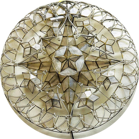 Philippines Christmas Capiz Parol Lantern Star (Tala) - WHITE ONLY LED Show - Size 24