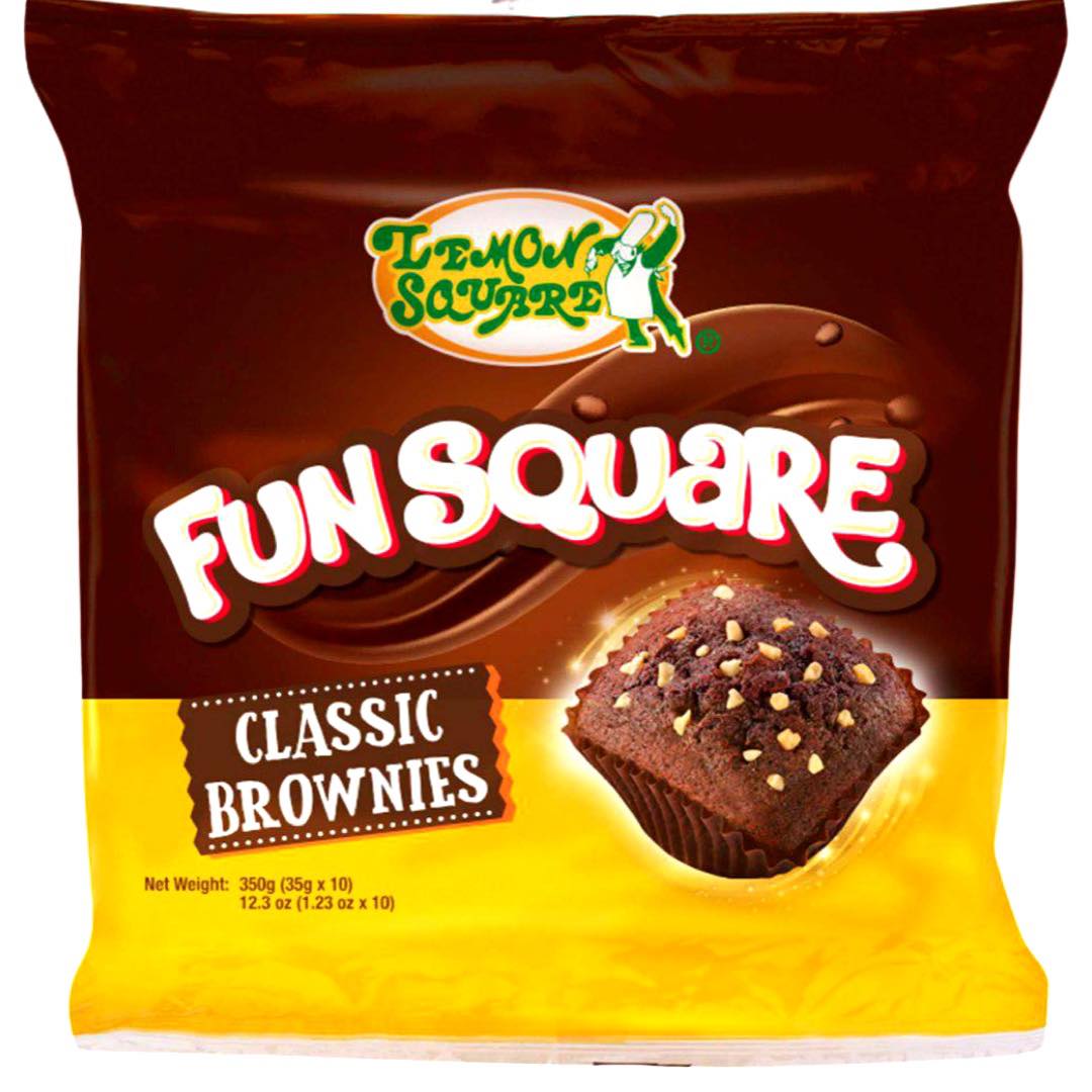 Lemon Square - Fun Square - Classic Brownies - 10 Pack - 350 G