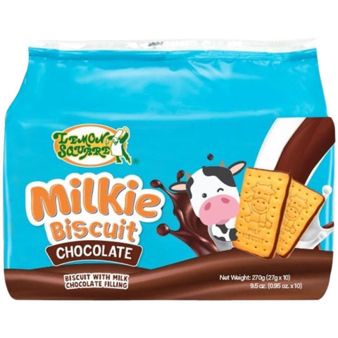 Lemon Square - Milkie Biscuit Chocolate - Biscuit with Milk Chocolate Filling - 10 Pack - 270 G