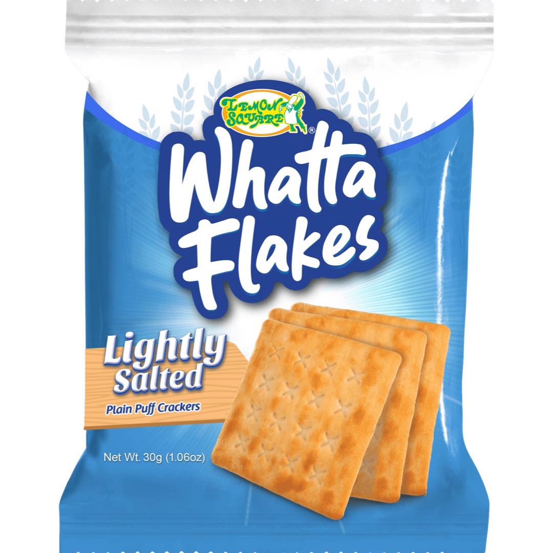 Lemon Square - Whatta Flakes - Lightly Salted - Plain Puff Crackers - 10 Pack - 300 G