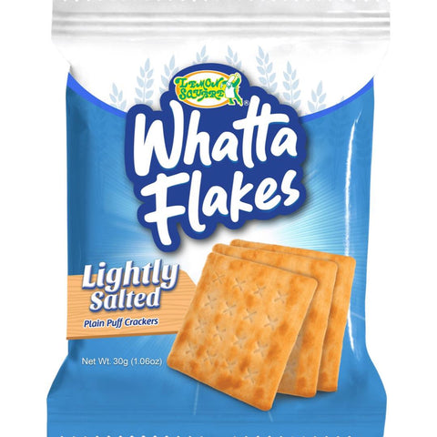 Lemon Square - Whatta Flakes - Lightly Salted - Plain Puff Crackers - 10 Pack - 300 G