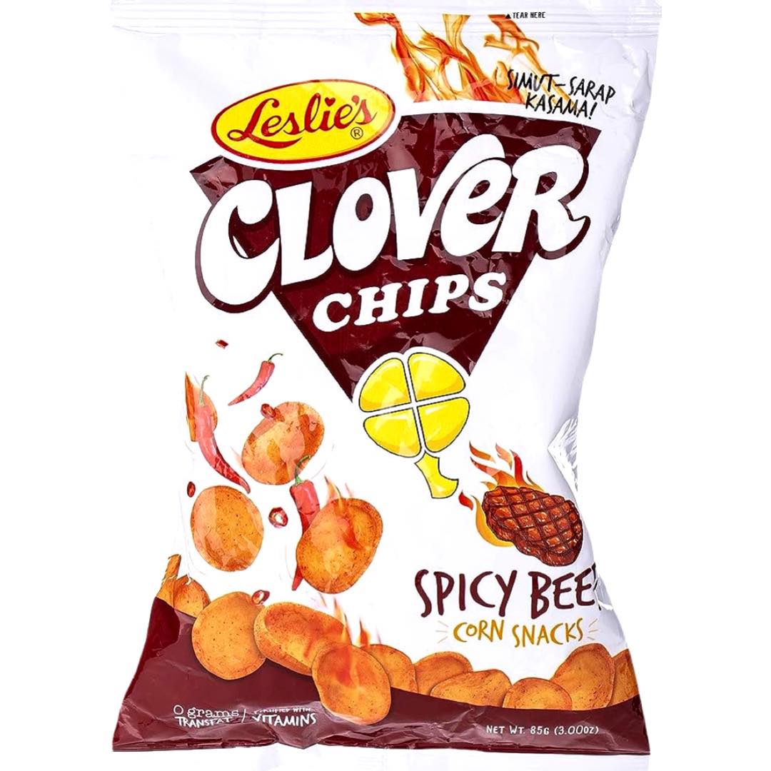 Leslie's - Clover Chips - Spicy Beef Corn Snacks - 85 G