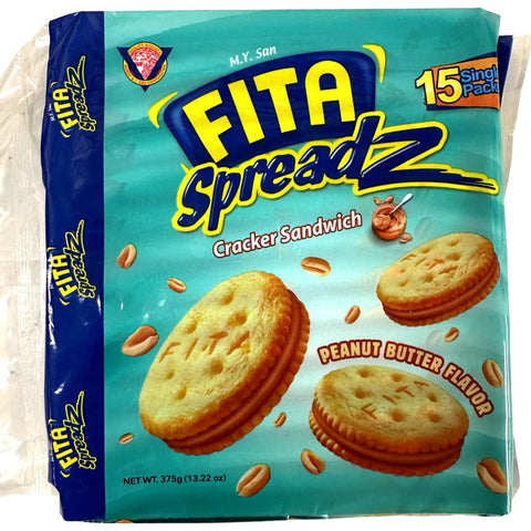 M.Y. San - Fita Spreadz - Cracker Sandwich - Peanut Butter Flavor - 15 Pack - 375 G