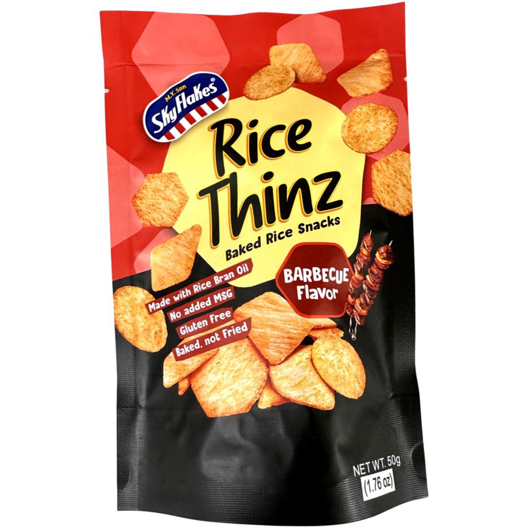 M.Y. San - Skyflakes - Rice Thinz - Baked Rice Snacks - Barbecue Flavor - 50 G