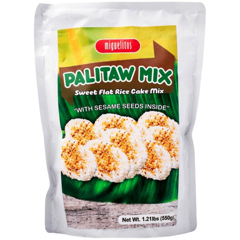 Miguelitos - Palitaw Mix - Sweet Flat Rice Cake Mix with Sesame Seeds Inside - 550 G