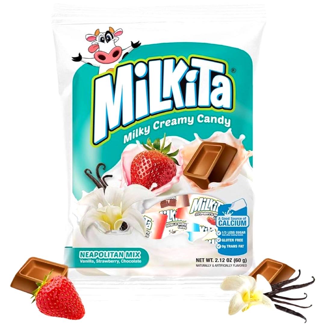 Milkita - Milky Creamy Candy Neopolitan Mix - Vanilla / Strawberry / Chocolate - 60 G