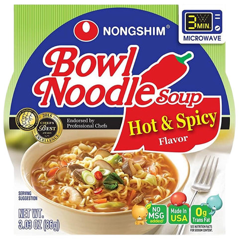 Nongshim - Bowl Noodle Soup - Hot and Spicy Flavor - 86 G