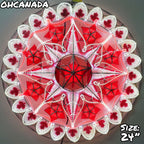 Philippines Christmas Capiz Parol Lantern Star Canada Design (Tala) - Red / White LED Show - Size 24" / 2 KG / 110 V (OHCanada)