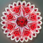 Philippines Christmas Capiz Parol Lantern Star Canada Design (Tala) - Red / White LED Show - Size 24" / 2 KG / 110 V (OHCanada)