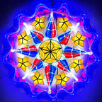 Philippines Christmas Capiz Parol Lantern Star PH Color Design C (Tala) - Yellow / Red / White / Blue LED Show - Size 24" / 2 KG / 110 V (PHC)
