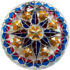 Philippines Christmas Capiz Parol Lantern Star PH Color Design C (Tala) - Yellow / Red / White / Blue LED Show - Size 24" / 2 KG / 110 V (PHC)