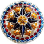Philippines Christmas Capiz Parol Lantern Star PH Color Design D (Tala) - Yellow / Red / White / Blue LED Show - Size 24" / 2 KG / 110 V (PHD)