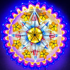 Philippines Christmas Capiz Parol Lantern Star PH Color Design N (Tala) - Yellow / Red / White / Blue LED Show - Size 24" / 2 KG / 110 V (PHX)