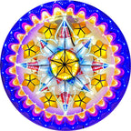 Philippines Christmas Capiz Parol Lantern Star PH Color Design N (Tala) - Yellow / Red / White / Blue LED Show - Size 24" / 2 KG / 110 V (PHX)