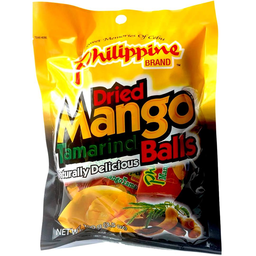 Philippine Brand - Dried Mango Tamarind Balls - Naturally Delicious - 3.5 OZ