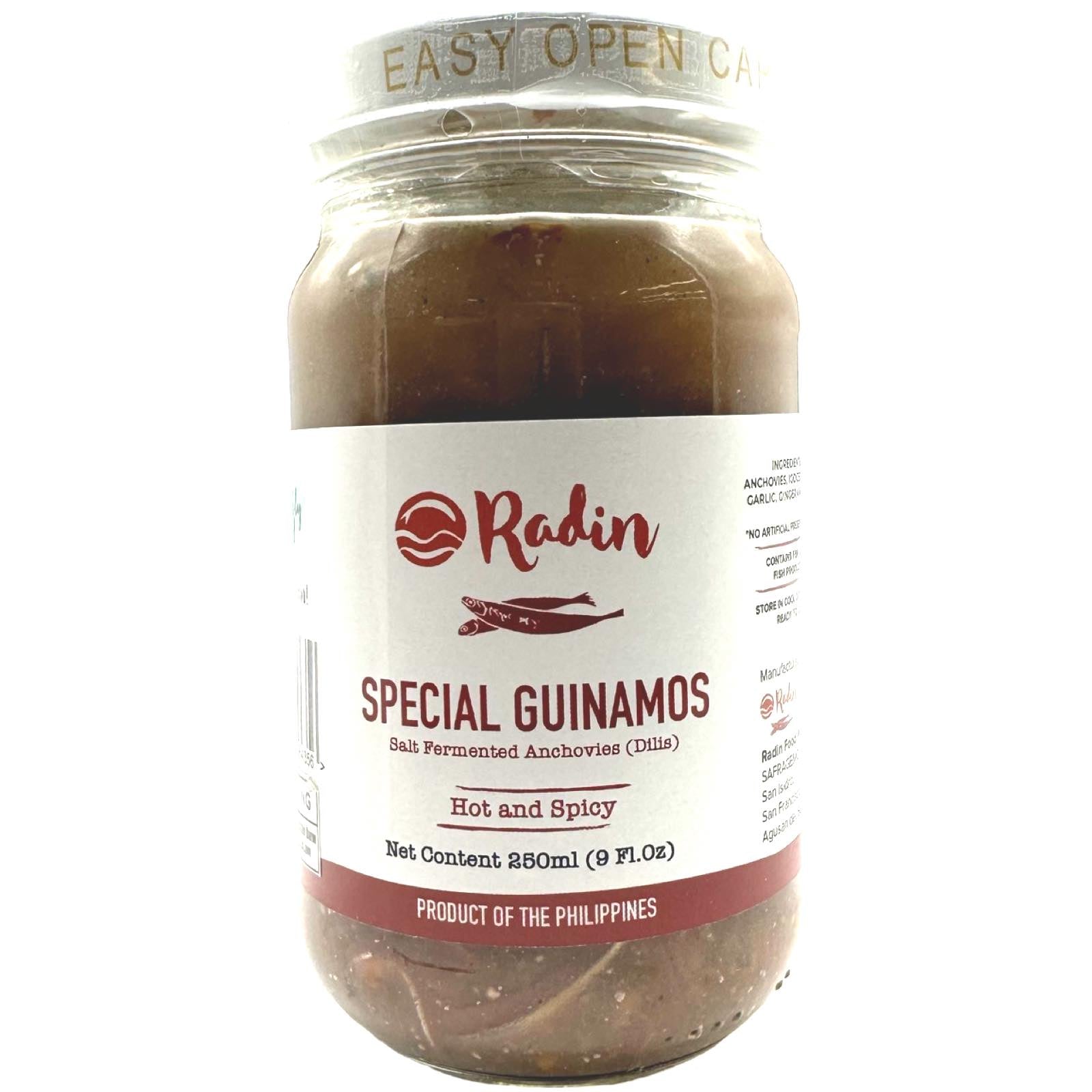 Radin - Special Guinamos - Salt Fermented Anchovies (Dilis) - Hot and Spicy - 250 ML