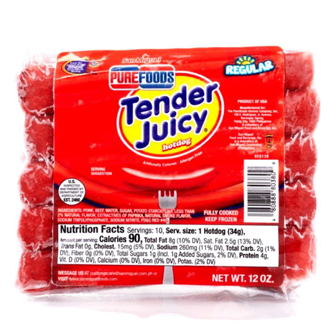 San Miguel Purefoods - Tender Juicy Hotdog - Regular - 10 Pieces