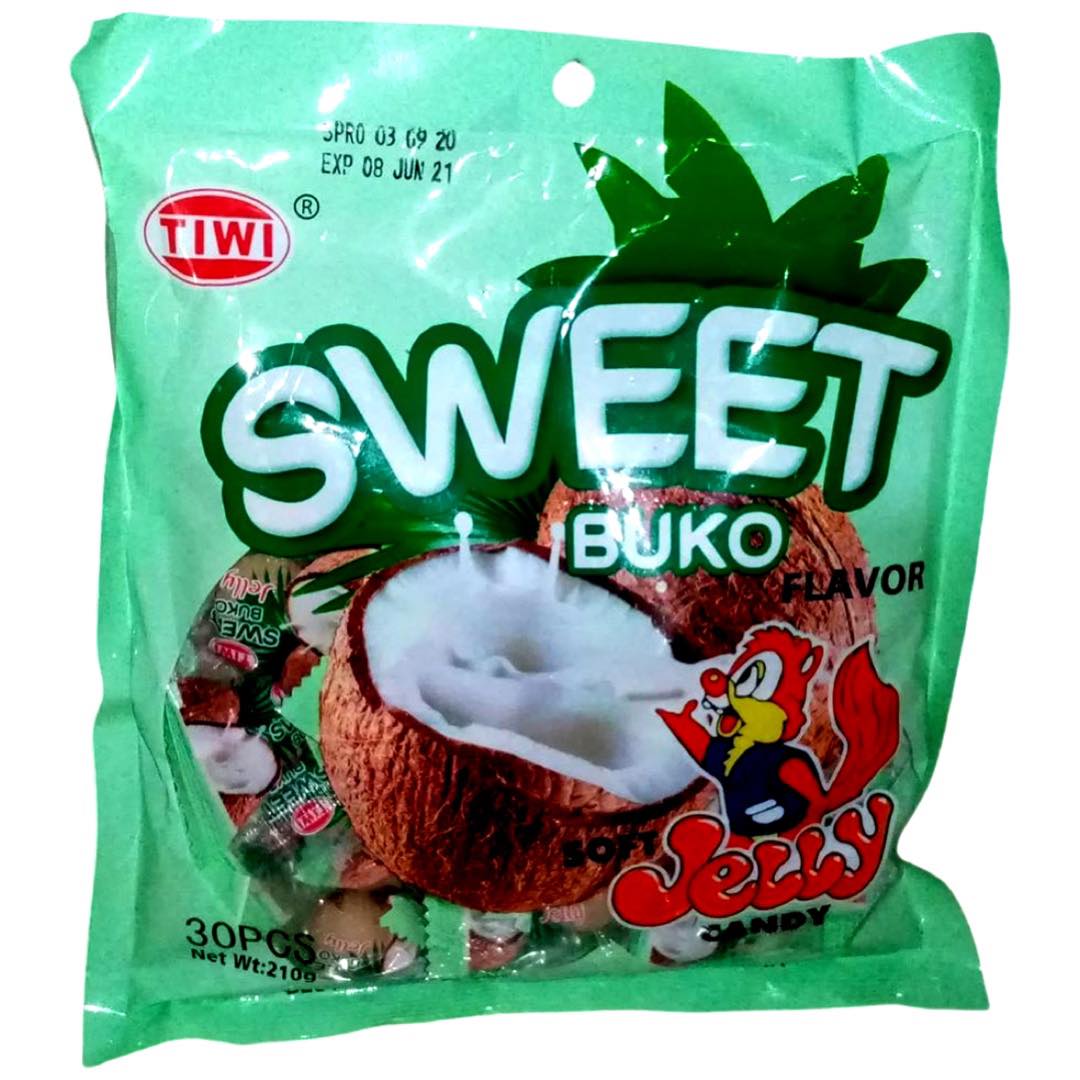 Tiwi - Jelly Candy - Sweet Buko Flavor - 30 PCS - 210 G