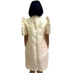 Baro't Saya Filipiniana Tagalog Special Double Lining with Piping Brown Bayong Leaves Design