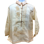 Barong Tagalog Special Double Lining with Piping Brown Leaves Bayong Design